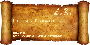 Lisztes Klaudia névjegykártya