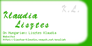 klaudia lisztes business card